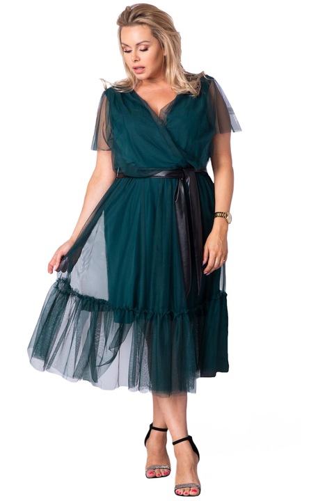 Rochie dama Asia, Karko, Poliester/Elastan, Verde inchis