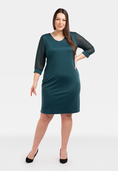 Rochie dama, KARKO, Poliester/Bumbac, Verde32``, Verde