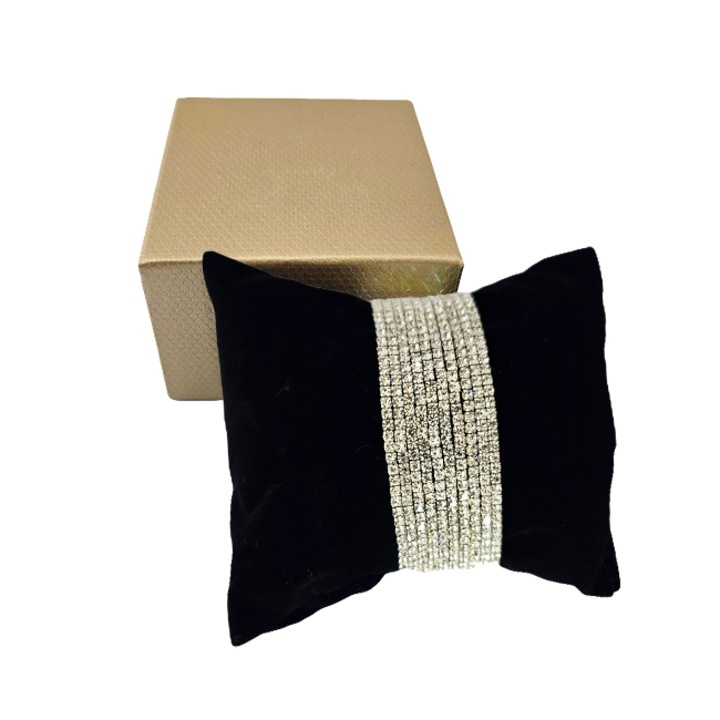 Set 10 bratari elastice With Sparks, cu cristale artizanale, Argintiu, Velve