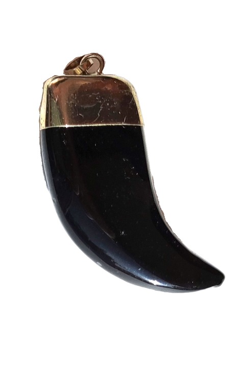 Pandantiv Colt Negru, Obsidian, Negru, 5 cm