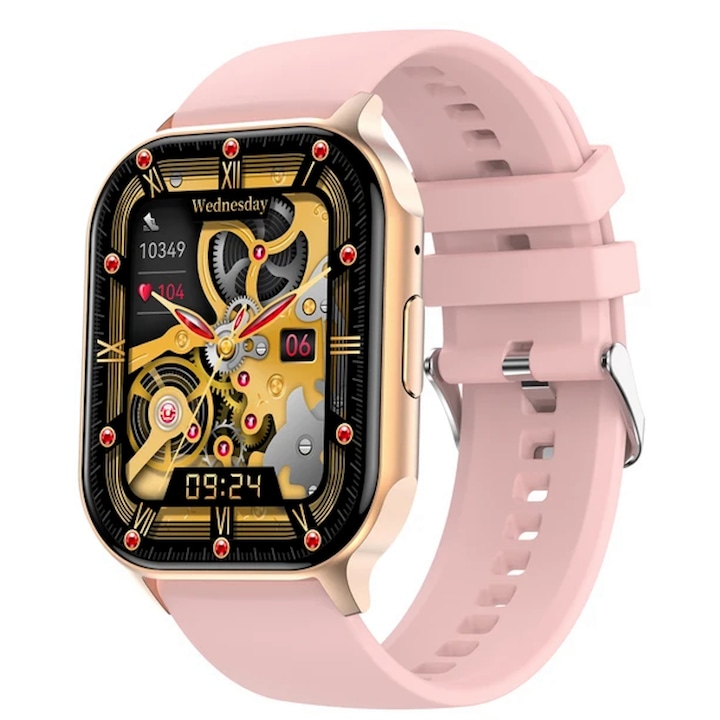 Smartwach XiaWatch idealSTORE, AMOLED képernyő, Bluetooth HD hívások lebonyolítása, NFC, Voice Assistant, állapotfigyelés, készlet alkalmazás, légzés- és stresszteszt, híváselutasítás, multisport mód, rózsaszín szilikon