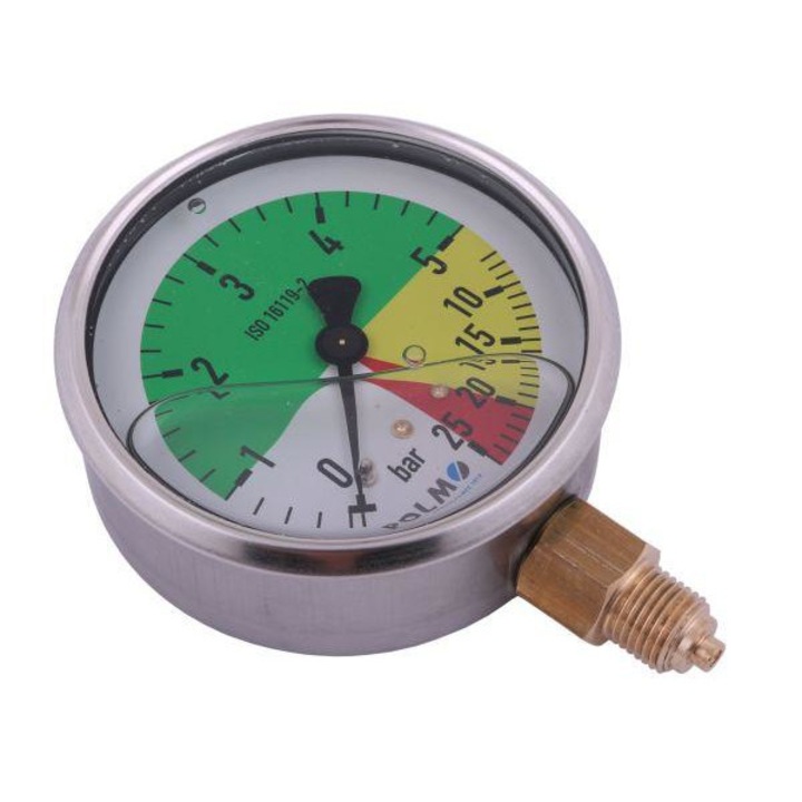 Manometru glicerina M80 0-5/25 bar filet G1/4" racord inferior pentru pulverizatoarele Krukowiak POLMO [MGO80KG14D25P]
