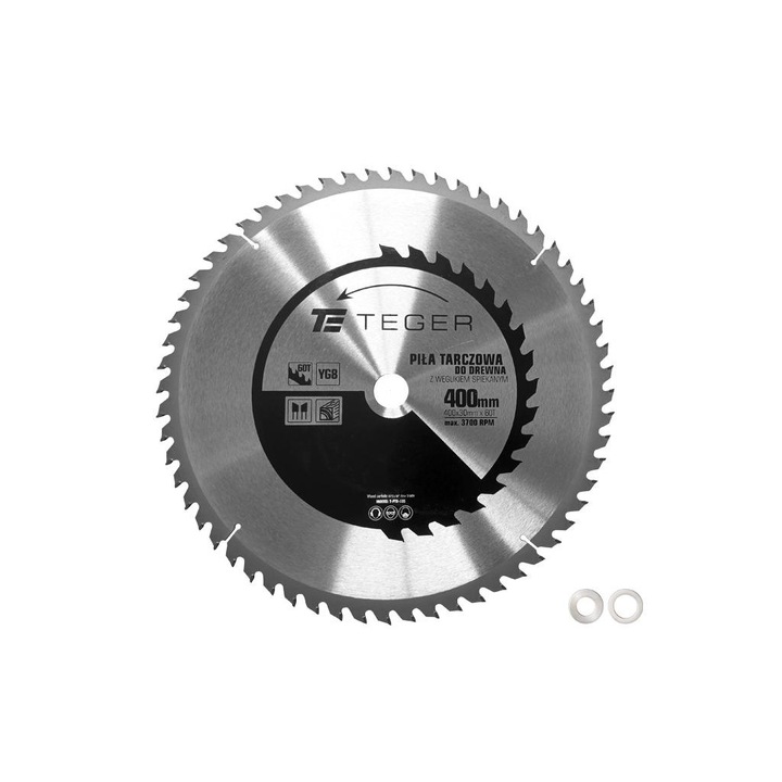 Disc fierastrau, Teger, 400x30x60T, pentru lemn, pentru taiere longitudinala si transversala