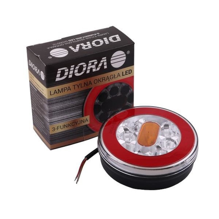 Hátsó lámpa, Diora, 3 funkciós, IP68, E9