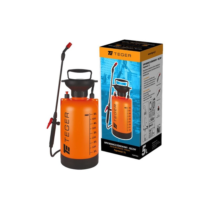 Permetező pumpa, Teger, műanyag, 5L