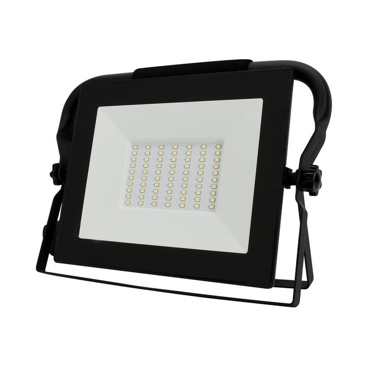 Rolmar hordozható LED projektor, 50W, 6000K, 4500lm, IP65, fekete, támogatással, 1,5 m
