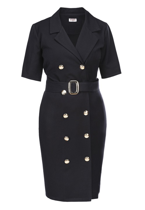 Rochie dama Karko, Negru, Poliester, Bleumarin