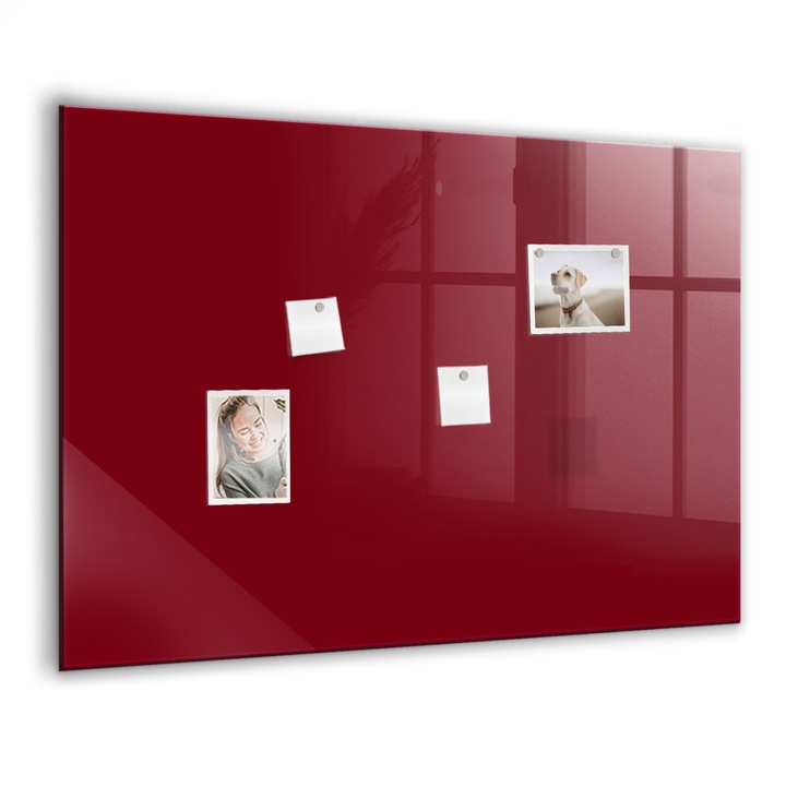 Tabla magnetica, Coloray, culoare visiniu, Wine Red Metallic, 100x70 cm, Marker alb, Magneti, 010640700030400260250