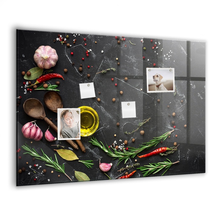 Tabla magnetica. Sticla. Condimente Pe Masa. 100 cm x 70 cm. Multicolor. 00028092