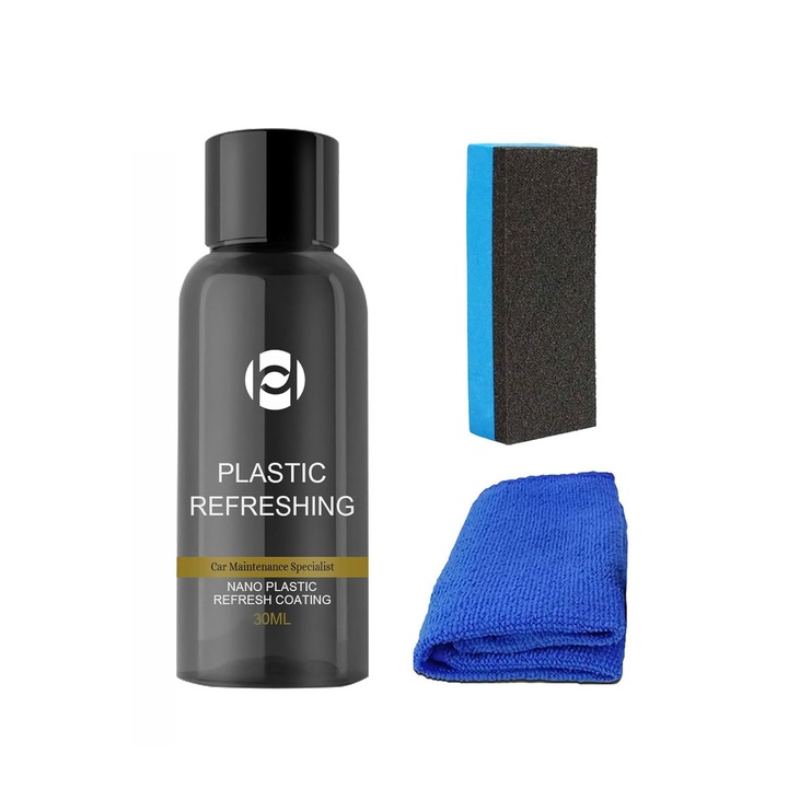 Revitalizáló Nano krémkészlet autós műszerfalhoz, rosttörlő, szivacs, visszaadja a műanyag új megjelenését, 30 ml, Doty