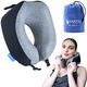 Perna de calatorie Suporto Travel Companion, din spuma cu memorie, Accesoriu de voiaj pentru drumuri lungi, Neagra