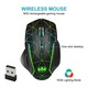 Mouse gaming wireless KINSI, 1600 DPI reglabil, RGB LED, 7 Butoane, Negru