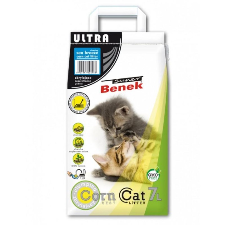 Котешка тоалетна Super Benek Corn Cat Ultra See Breeze 7л
