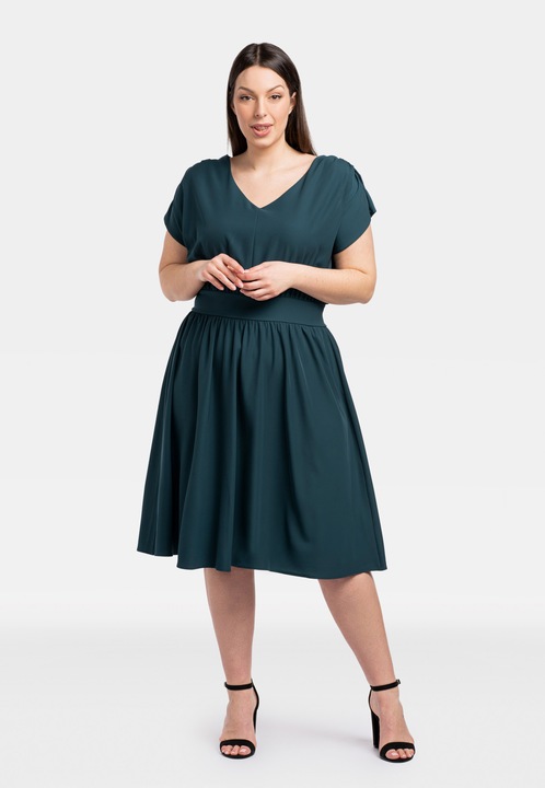 Rochie dama Aniceta, KARKO, Poliester, Verde, Verde, 42-44