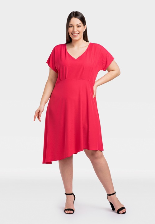 Rochie dama Janette, KARKO, Poliester, Rosu, Rosu