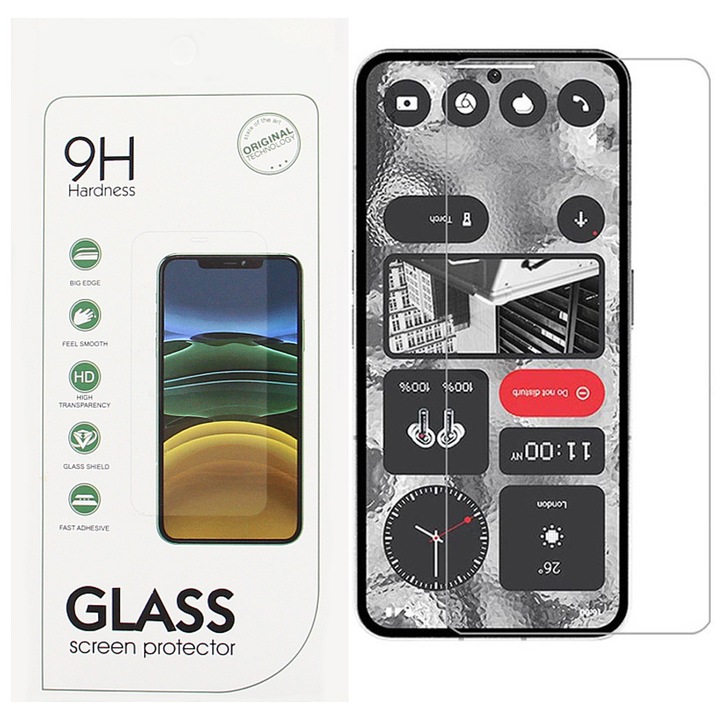 Nothing Phone (3a) / (3a) Pro kompatibilis üvegfólia, előlapi, edzett, 9H, 0.3mm
