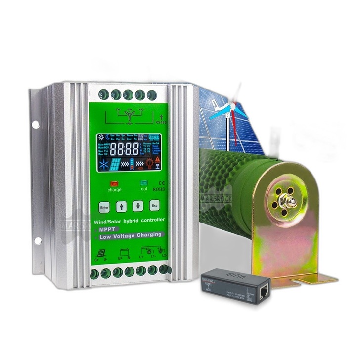 Controler hibrid incarcare energie eoliana si solara, MPPT, 12V 24V 48V AUTO, Vant1200W Solar1200W, WiFi, Auto12V 24V