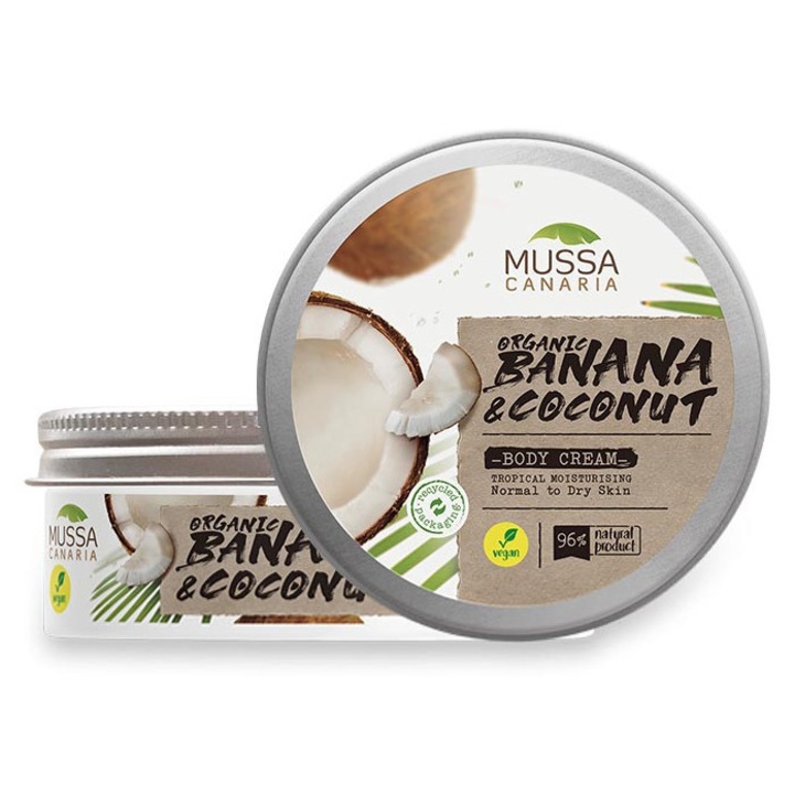 Testápoló krém bio banánnal és kókuszolajjal Mussa Canaria, Kanári-szigetek, 70 ml