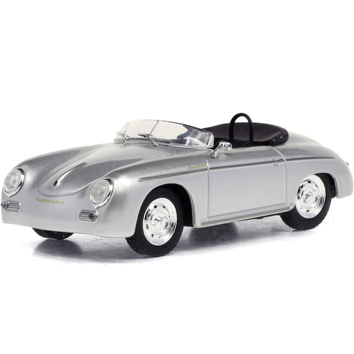 Macheta Porsche 356 Speedster Super 1958 gri cu vitrina plexiglass - 1/43 Greenlight