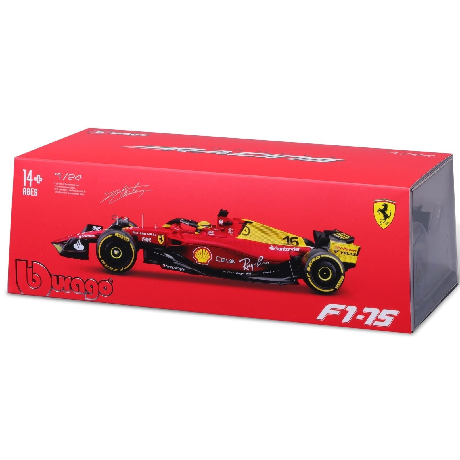 Premium Bburago 1:43 2022 F1 Scuderia Ferrari F1-75 #16 Leclerc #55 Sa