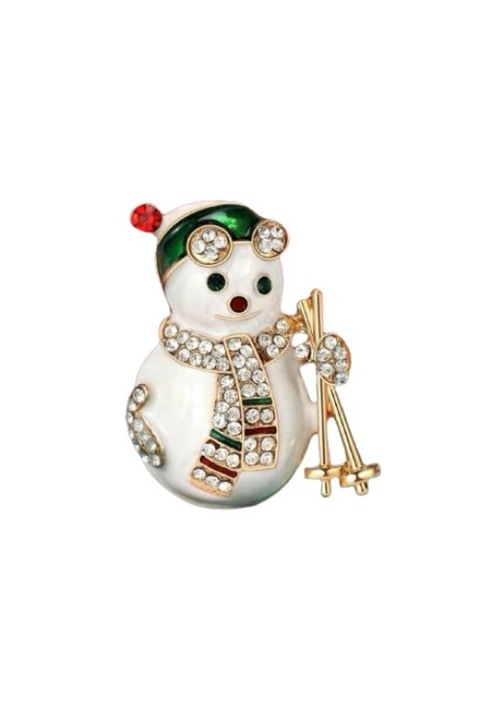 Brosa om de zapada, aliaj de cupru, aurie, 4.2x3.1 cm