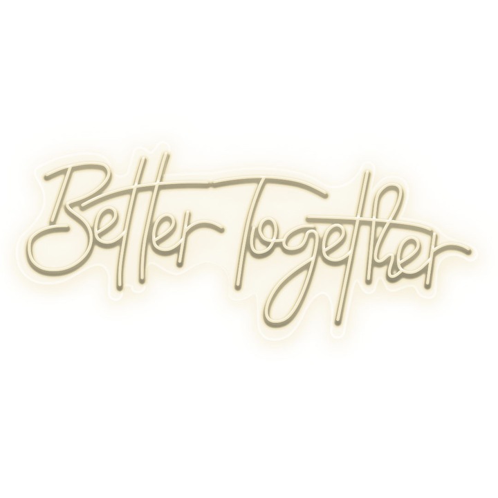 Semn Luminos LED Neon Better Together, Alb cald, 70x30x0.8cm
