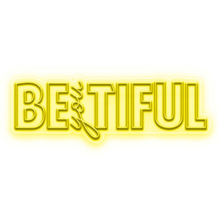 Semn Luminos LED Neon BEyouTIFUL, Galben, 90x30x0.8cm