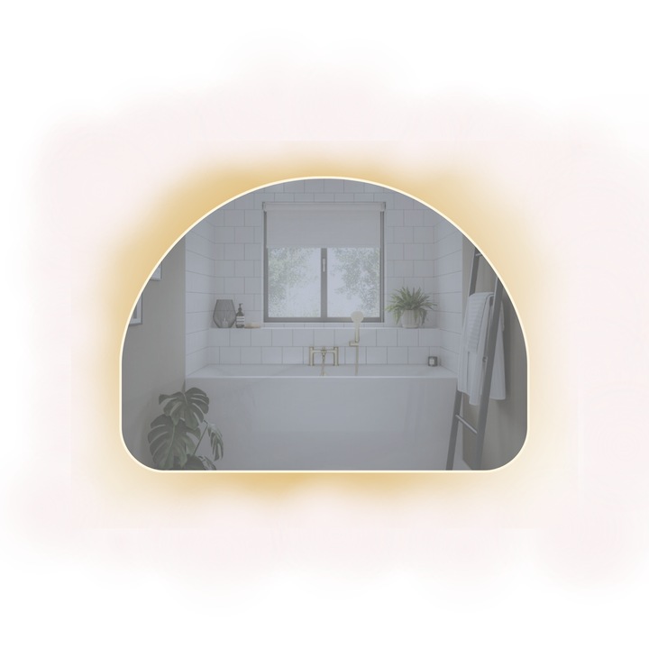 Oglinda Led, Glassico, Curcubeu, L 97 cm x H 70 cm, Lumina Calda