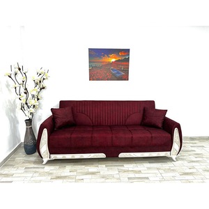 Canapea Queen, culoare rubin, 220 x 94 x 80 cm