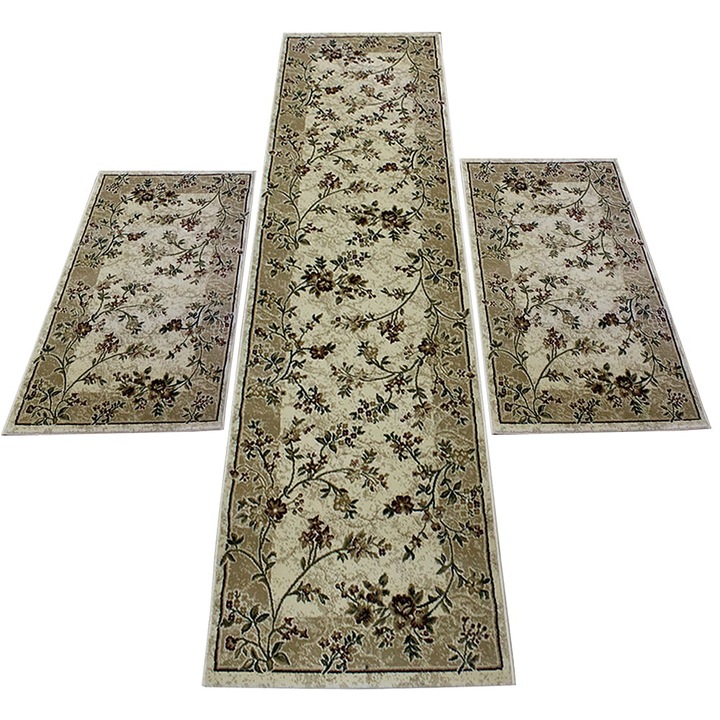 3 db virágos rövid fonalas szőnyeg készlet 1X 80 x 300 + 2X 80 x 150