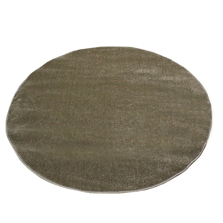 Килим с къса нишка Кафяв кръгъл 160 x 160