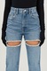 Blugi dama, ELINE STUDIOS, Crystals, Denim, Albastru, 40EU