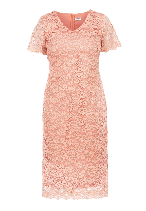 Rochie eleganta, Karko, Dantela, Roz32`, Piersica