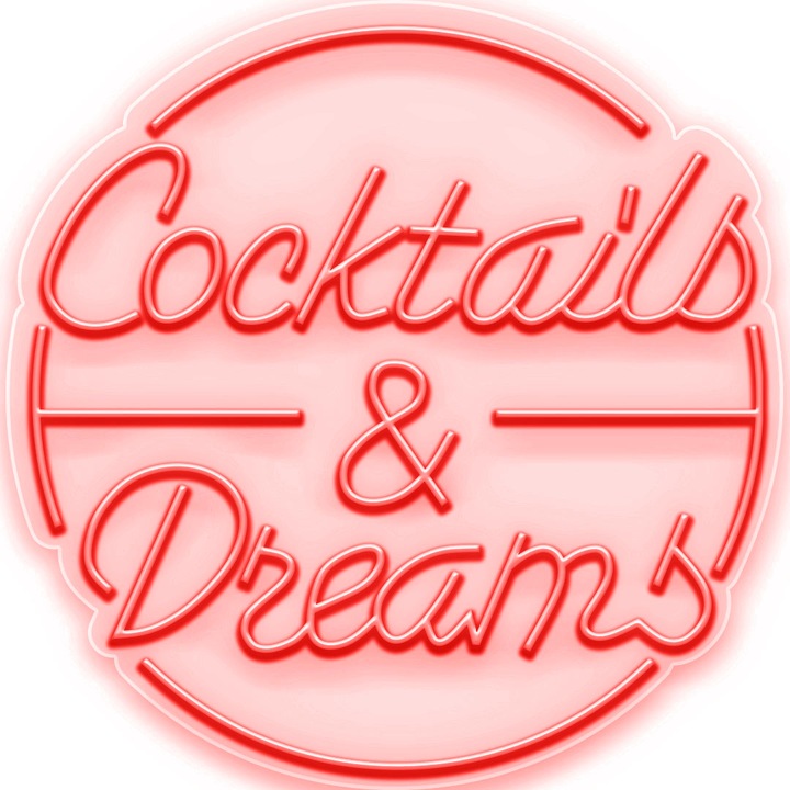 Semn Luminos LED Neon Cocktails & Dreams, Rosu, 125x127x0.8cm