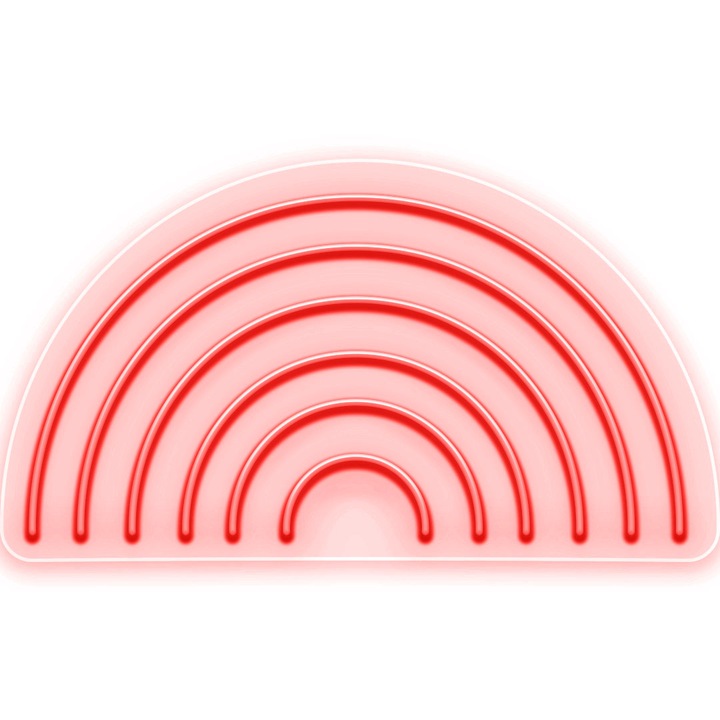 Semn Luminos LED Neon Curcubeu, Rosu, 36x20x0.8cm