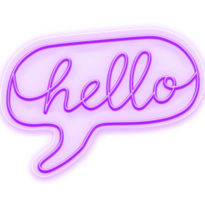 Semn Luminos LED Neon Coffee, Mov, 56x65x0.8cm