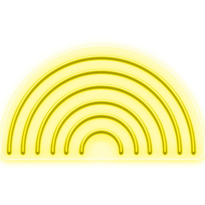 Semn Luminos LED Neon Curcubeu, Galben, 63x35x0.8cm