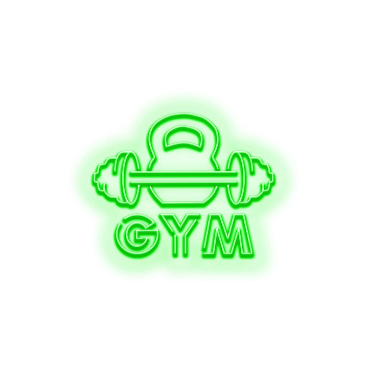 Semn Luminos LED Neon Gym MODE cu Telecomanda, Verde, 100x120x0.8cm