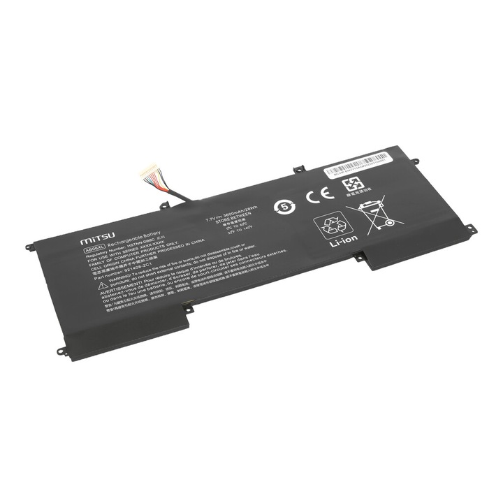 Laptop akkumulátor, Mitsu, HP Envy 13-hoz, 3600 mAh, fekete