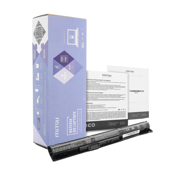 Laptop akkumulátor, Mitsu, Kompatibilis a HP ProBook 440 G2-vel, 2200 mAh, 14,8 V, Fekete