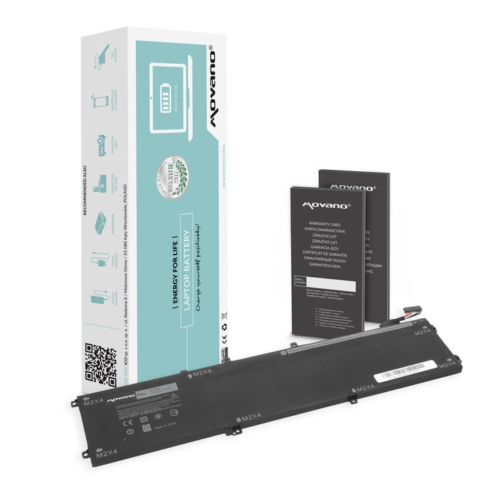 Baterie laptop Movano, 7368 mAh, 11.4V, 6 celule Li-ion, pentru Dell XPS 15 9550