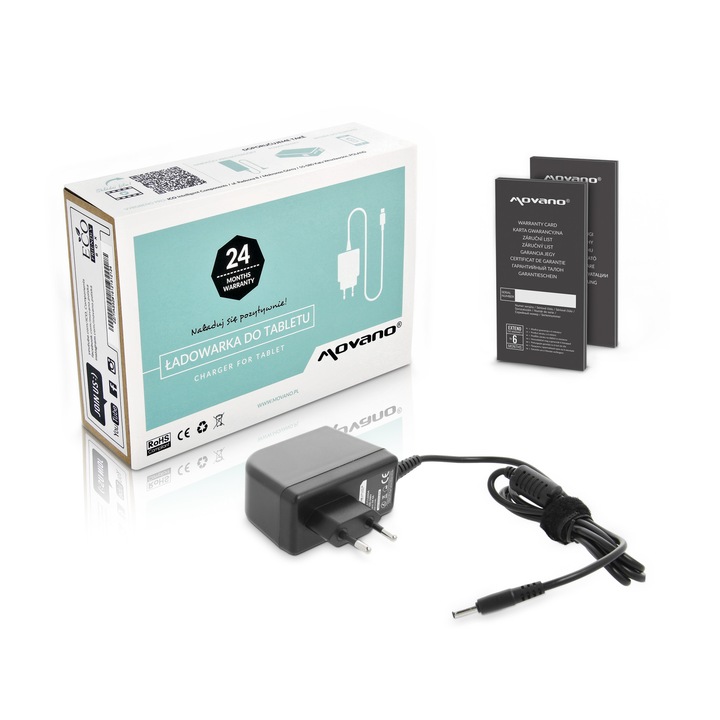 Incarcator tableta, Movano, 5V, 4A (3.5x1.35) 20W, pentru Lenovo, Negru