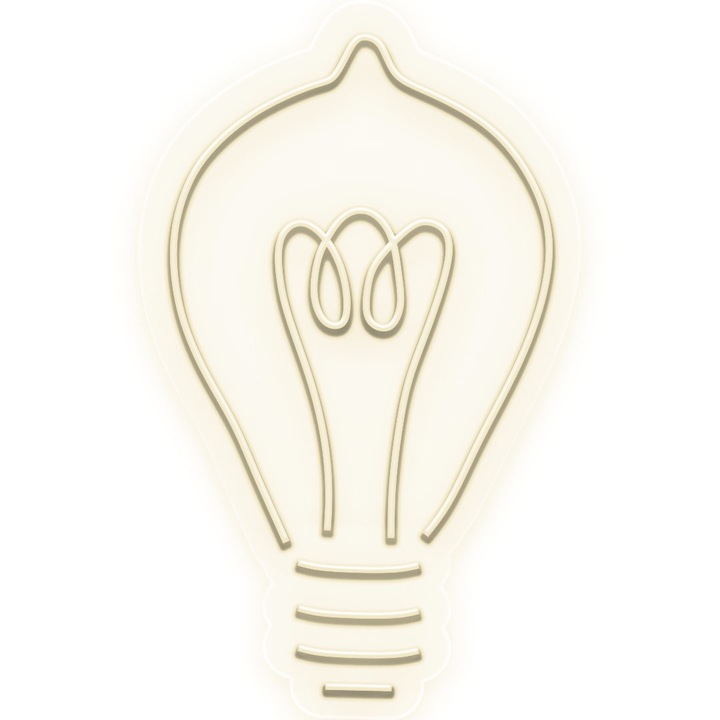Светещ надпис LED неонова крушка, топло бяло, 77x125x0,8 см