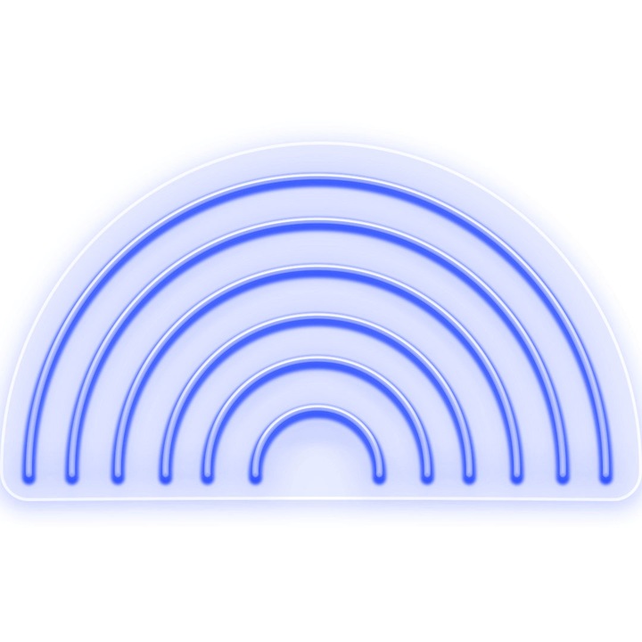 Semn Luminos LED Neon Curcubeu, Albastru, 63x35x0.8cm