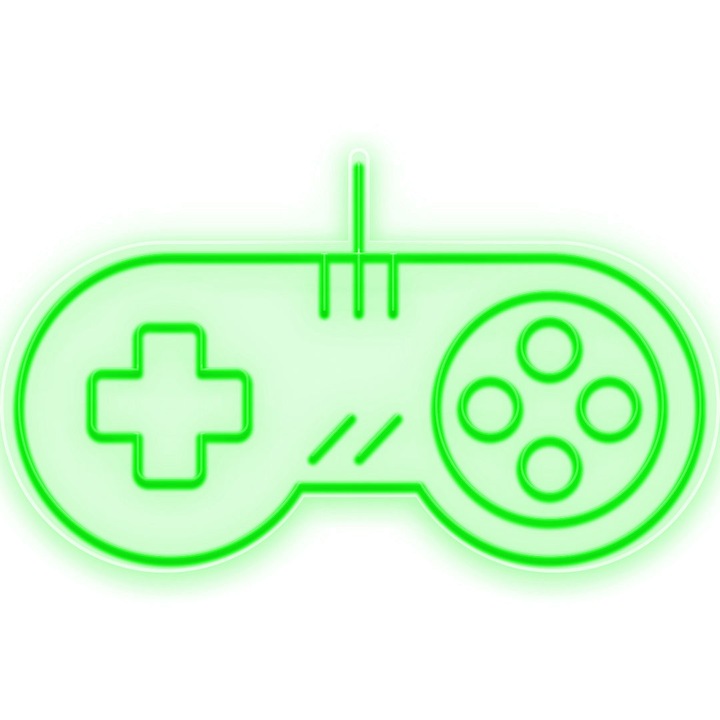 Semn Luminos LED Neon Joystick, Verde, 212x125x0.8cm