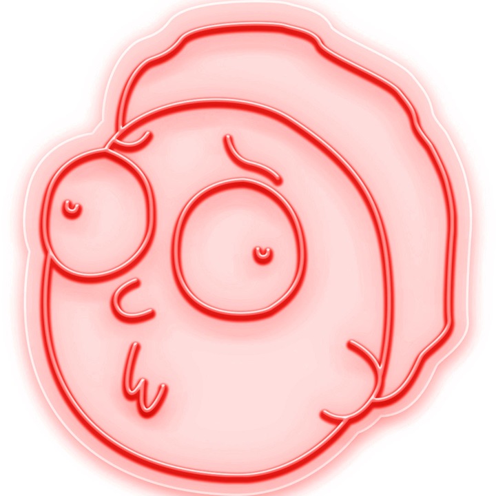 Semn Luminos LED Neon Morty, Rosu, 95x105x0.8cm