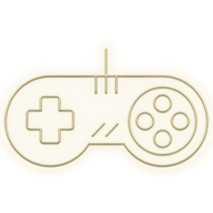 Semn Luminos LED Neon Joystick, Alb cald, 57x35x0.8cm