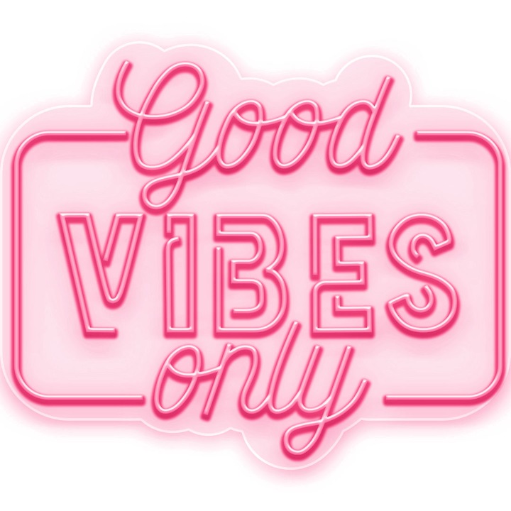 Semn Luminos LED Neon Good Vibes, Rosu deschis, 149x125x0.8cm