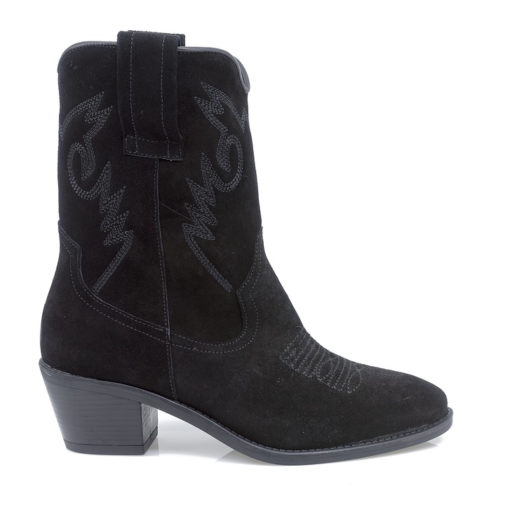 Дамски боти, Caspian, Cas-6088, Ежедневни, велур, черни, 37
