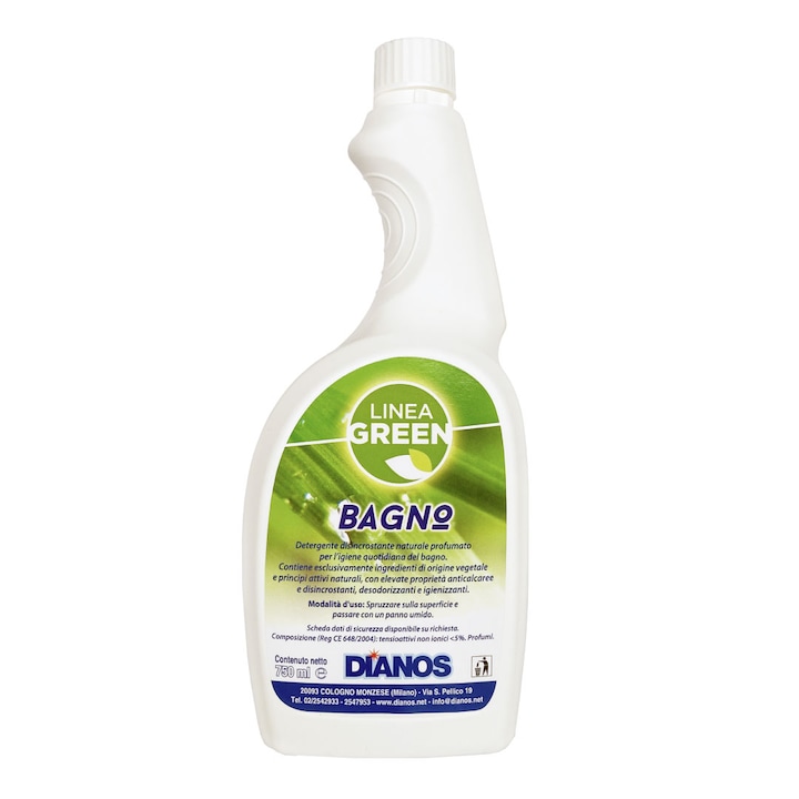 Detergent ecologic pentru baie Dianos Bagno, 750 ml, parfumat, decapant, exclusiv din ingrediente vegetale si principii active naturale